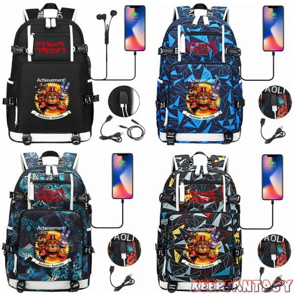 Five Nights at Freddy's Backpacks School Bags USB Backpacks FNI004