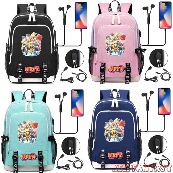 Naruto Backpacks Naruto School Bags USB Backpacks NTG002